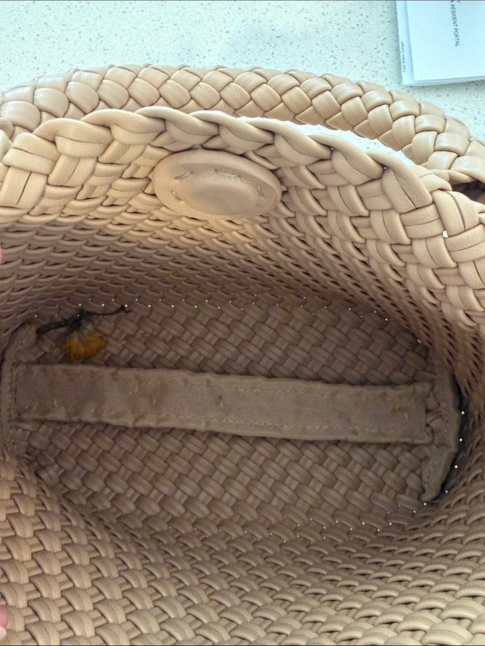 Woven Tote Handbag - Tan